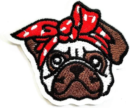 Miniatura 2 de Nipitshop - Parches de perro de pelo largo Shih Tzu con lazo rojo de dibujos animados de animales, parches para planchar con bordado de dibujos Dog9