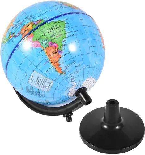 Miniatura 8 de KISEER Globo de mundo giratorio de 4 pulgadas con soporte para niños, aprendizaje de geografía, aula, educación u oficina, decoración del hogar