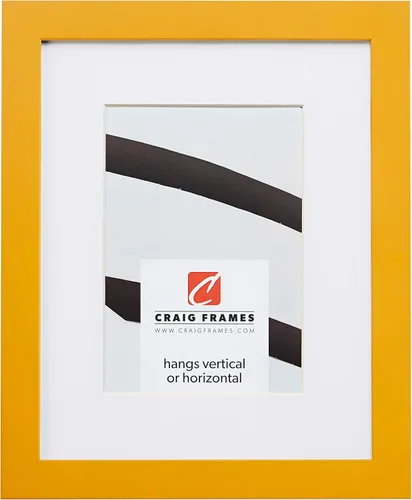 Craig Frames Confetti, marco de fotos amarillo moderno de 5 x 7 pulgadas con paspartú para mostrar una foto de 4 x 6 pulgadas
