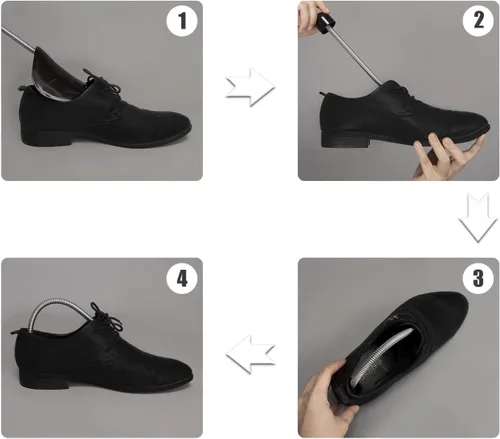 Miniatura 5 de 6 pares de hormas de plástico para zapatos de hombre (negro)