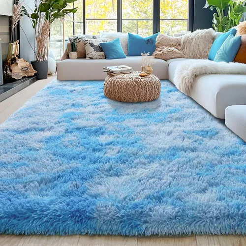 Miniatura 197 de Alfombras de área de 8x10 para sala de estar, alfombra shaggy grande ultra suave y esponjosa para dormitorio, alfombras de felpa mullida Blanco crema