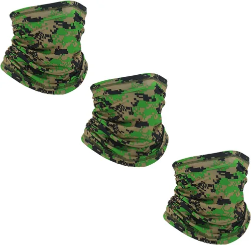 3 Pack Summer Neck Gaiter Ice Silk Cooling Sun UV Protection Face Cover Scarf Outdoor Headwear Balaclava for Men Women