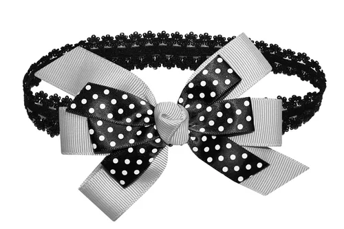 Miniatura 8 de WEBB DIRECT2U WD2U - Diadema elástica con lazo de grogrén de puntos negros para niñas (verde manzana)