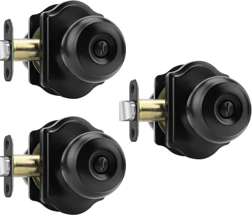 Haidms Pomos negros para puerta interior, pomos de puerta interiores de privacidad, pomos de puerta interiores negros mate para dormitorio o baño