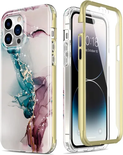 Miniatura 22 de Esdot Funda para iPhone 14 con Protector de Pantalla Integrado, Funda Resistente de Grado Militar con Diseños de Moda para Mujeres y Niñas, Funda