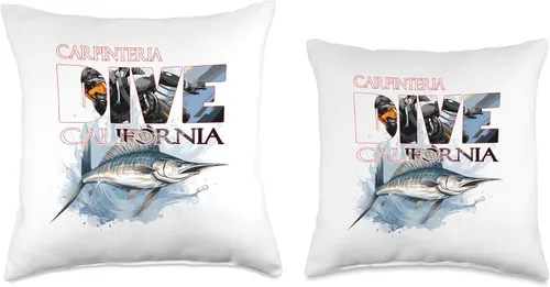 Miniatura 3 de SCUBA Diving Designs Carpinteria California Carpinteria California Scuba Diving Snorkeling Throw Pillow, 16x16, Multicolor