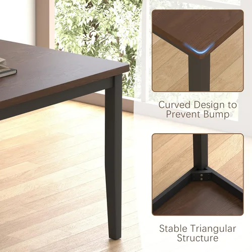 Miniatura 5 de Juego de mesa de comedor de 5 piezas, juego de mesa de comedor de madera maciza para 4, juego de mesa de granja y 4 sillas, juego de mesa de cocina