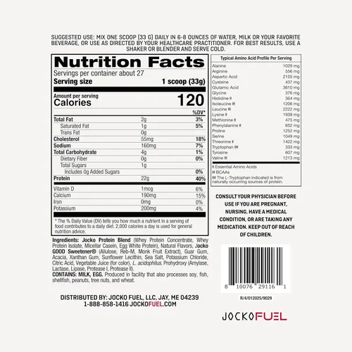 Miniatura 3 de Jocko Fuel Mölk Proteína de suero en polvo 22g con mezcla baja en azúcar de fruta del monje - Recuperación y crecimiento muscular, el embalaje puede