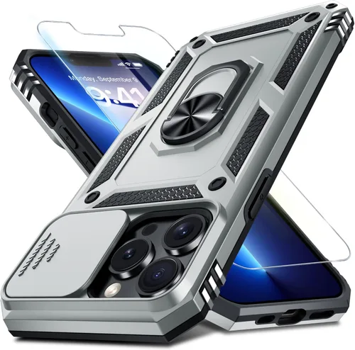 Miniatura 85 de Janmitta - Funda para iPhone 14 Pro con cubierta deslizante para lente de cámara incorporada + protector de pantalla, funda de cuerpo completo