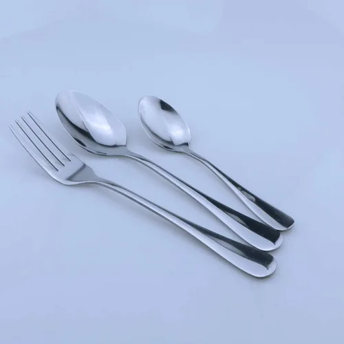 Miniatura 4 de Utensilios reutilizables plateados con estuche, saludables y ecológicos, juego de vajilla portátil de acero inoxidable de 8 piezas, juego de vajilla