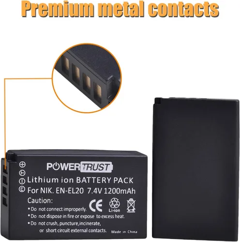 Miniatura 6 de Paquete de 2 baterías de cámara EN-EL20 EN-EL20a y cargador USB LCD para cámaras NIKON 1 J1 J2 J3 S1 AW1