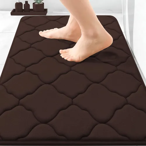 Miniatura 40 de OLANLY Alfombra de Baño de Espuma Viscoelástica de 24 x 16 pulgadas, Ultra Suave y Absorbente, Alfombras de Baño Antideslizantes, Cómodas, Lavables