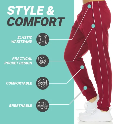 Miniatura 4 de DARESAY Pantalones deportivos Tech de forro polar Dry Fit Performance para hombre paquete de 3