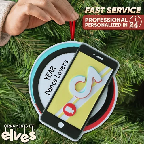 Miniatura 2 de Adorno personalizado para teléfono inteligente 2025 – Aplicación de teléfono de redes sociales para teléfono vintage, regalos únicos, adornos