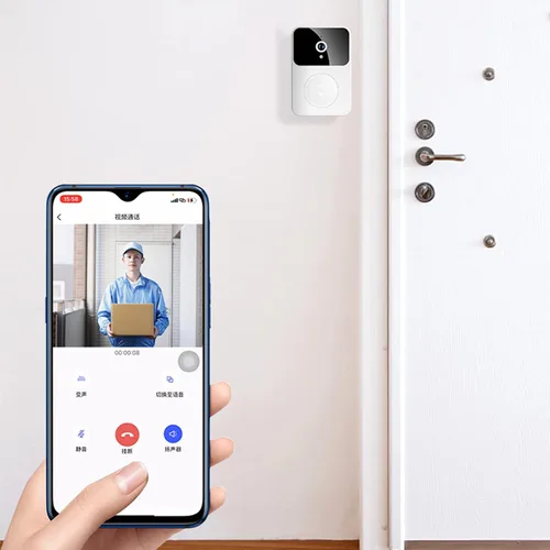 Miniatura 4 de Pissente X9 Smart Wireless Video Doorbell Cámara HD Visión Nocturna Cambio de Voz Almacenamiento 38 Música Batería Recargable con Videollamada
