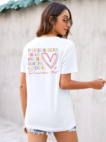 Miniatura 4 de Camiseta con texto en inglés You Matter for Women To The Person Behind Me You are Amazing para la salud mental, camisetas casuales positivas