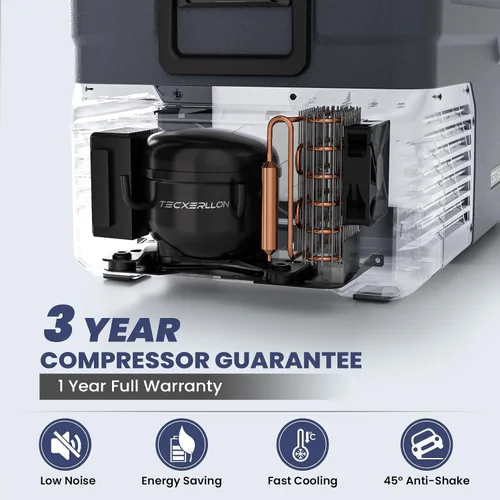 Miniatura 6 de TECXERLLON Refrigerador eléctrico de doble zona para automóvil de 12 voltios, congelador portátil de 40 cuartos de galón con control de APP