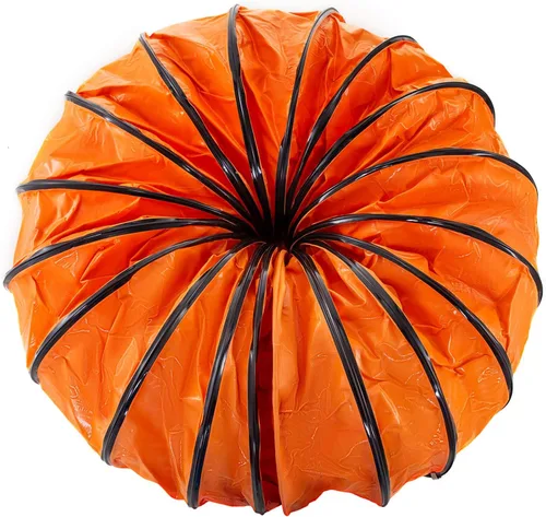 Mophorn Manguera de Conductos de 25 pies, Manguera de Conductos Flexible de PVC con Gancho en S y Soporte de Acero para Soplador Utilitario de 8
