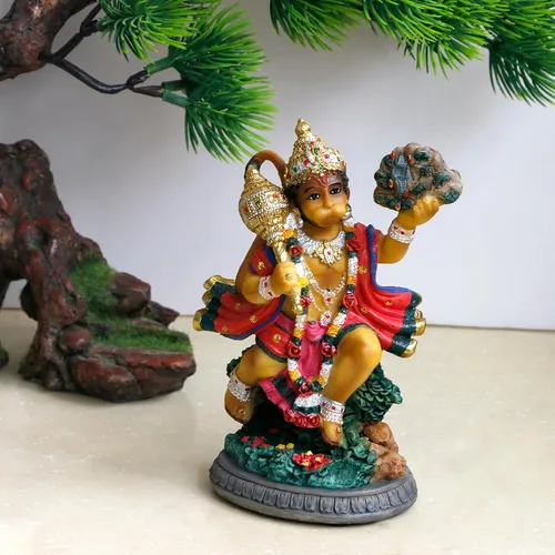 Miniatura 7 de alikiki Estatua hindú de Dios volador Hanuman – 5.3 pulgadas de alto, Lord Hanuman, regalo indio perfecto para Diwali, Navratri, Dussehra