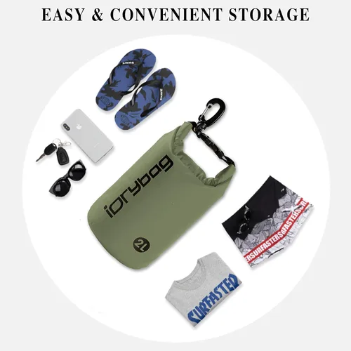 Miniatura 4 de IDRYBAG Bolsa seca para kayak impermeable 2L/5L/10L/15L/20L, pequeña bolsa impermeable para navegación