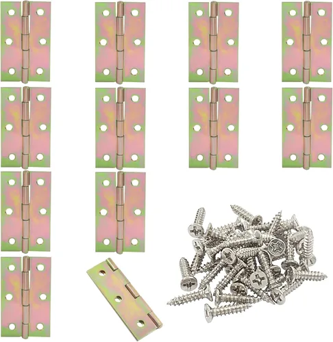 Miniatura 12 de Murtenze Paquete de 12 Bisagras de Puerta de 2.5 Pulgadas, Bisagras de Armario, Bisagras de Bronce Rojo, Bisagras de Cojinete de Bola, Bisagras