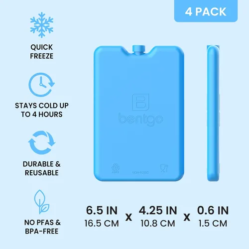 Miniatura 3 de Bentgo Chillers Ice Packs: diseño delgado y reutilizable de enfriamiento de congelación rápida mantiene la comida fresca en loncheras, bolsas