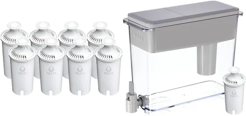 Miniatura 9 de Brita Filtros de agua de repuesto estándar, 8 unidades y jarra de filtro de agua grande para agua del grifo y beber con 1 filtro de repuesto