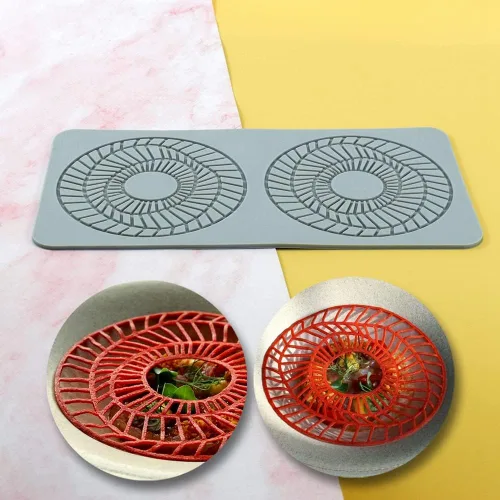 Miniatura 2 de TUKE Moldes de encaje para decoración de pasteles, moldes de silicona de hojas 3D para hornear moldes de gomitas, moldes de fondant de arcilla