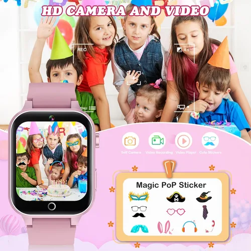Miniatura 5 de Reloj inteligente para niños con cámara, video, reproductor de música, reloj despertador, cronómetro, calendario, podómetro, pantalla táctil HD