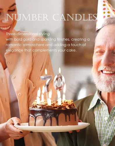 Miniatura 2 de Velas de cumpleaños número 15, velas número 15, velas de feliz cumpleaños de oro rosa para pastel, decoraciones de cobertura de pastel de diseño 3D
