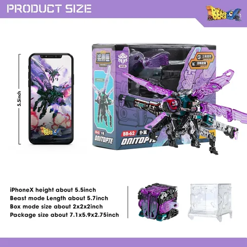 Miniatura 6 de 52TOYS BEASTBOX BB-62 Onitopte - Figura de acción de juguetes deformantes, juguetes de conversión en mecha y cubo, regalo perfecto para fiesta