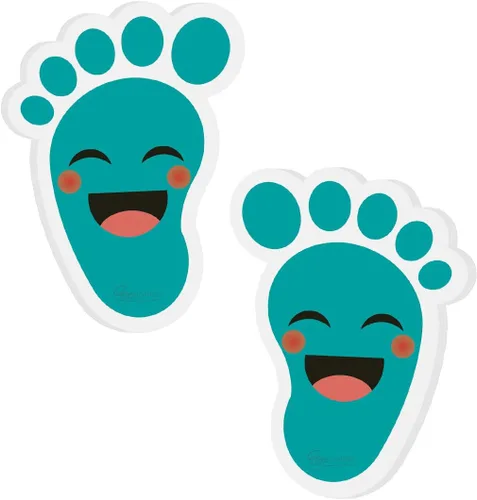 Miniatura 8 de Beautyflier Calcomanías amarillas de dibujos animados para niños (20 pares), material de PVC impermeable, autoadhesivo, guías de distancia social