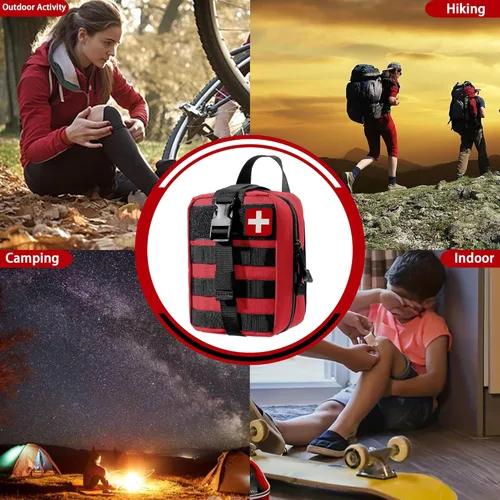 Miniatura 5 de Juego de 293 piezas – Kit de primeros auxilios Molle Bolsas de supervivencia de emergencia adecuado para actividades al aire libre, hogar, escuela