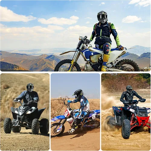 Miniatura 6 de Casco de motocross para adultos con gafas, guantes y máscara, ATV, casco de motocicleta para adultos todoterreno, color negro para adultos, aprobado