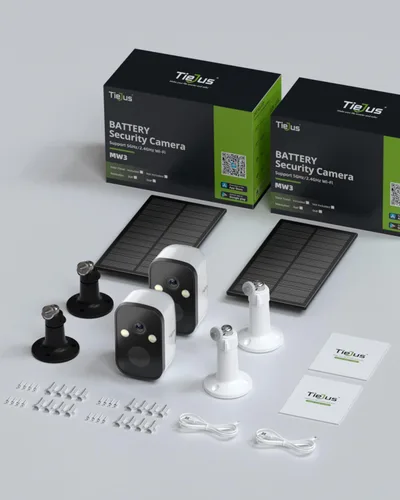 Miniatura 9 de Cámaras de seguridad solar 2K 5G inalámbricas para exteriores, paquete de 2, cámaras inalámbricas para el hogar con visión nocturna a todo color, 2