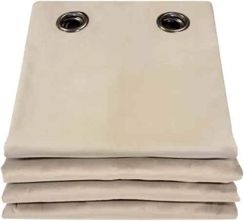 Moondream DecibelControl™ Cortina insonorizada 3 en 1, reducción de ruido, aislamiento térmico, 100 % opaca, tecnología patentada, terciopelo, Beige