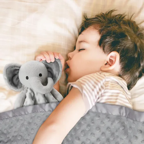 Miniatura 2 de Pro Goleem Manta de bebé con elefante gris manta de seguridad para recién nacidos Juego de manta y adorable elefante gris