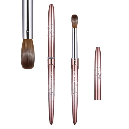 Miniatura 19 de Pincel para uñas acrílicas tamaño 16, pinceles de arte de uñas 100% puro Kolinsky de KEMEISI con mango resistente, forma ovalada, herramientas