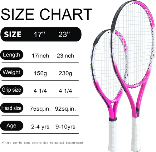 Miniatura 3 de Senston Kids Tennis Racket Set (17 & 23 Inch) - 1 Pack Junior Tennis Racquet, Lightweight Aluminum Frame, Includes Cover
