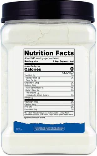 Miniatura 3 de Nutricost Edulcorante de alulosa (3 libras) - 0 calorías, bajo en carbohidratos, KETO, alternativa natural de azúcar, polvo cristalino