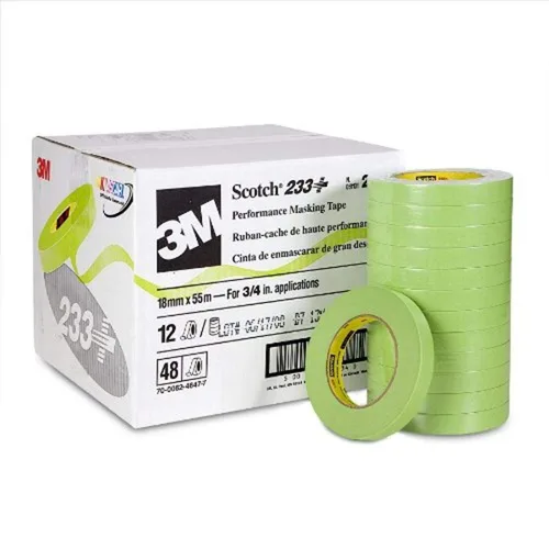 3M Scotch cinta de enmascarar de alto rendimiento 233+, 26334, verde, 18 mm x 55 mm, flexible, resistente a la humedad, respaldo de papel premium,