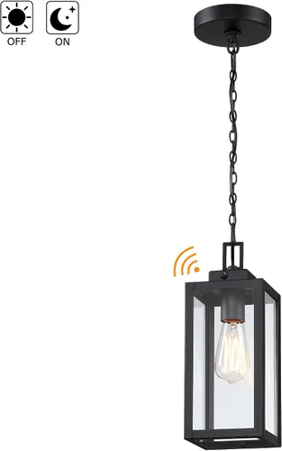 Miniatura 8 de 13 Inch Outdoor Pendant Light Dusk to Dawn Hanging Porch Light for Entrance Front Door Photocell Pendant Lights for Porch Dusk to Dawn Hanging