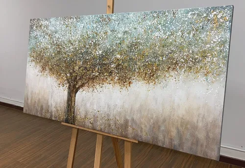 Miniatura 3 de Tiancheng Arte de lienzo abstracto de 30 x 60 pulgadas, pintura al óleo 100% pintada a mano, piezas de arte de pared enmarcadas, pinturas de lienzo