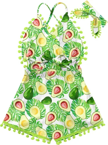 Miniatura 32 de UNICOMIDEA 6M-3T Traje sin espalda para bebé niña traje mameluco con diadema