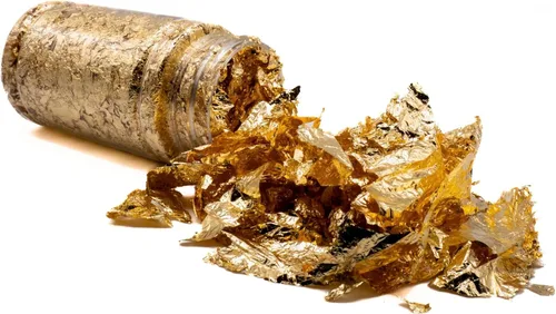 Hojas de oro de 0.35 onzas, papel dorado, hojas doradas para manualidades, hojuelas de lámina dorada, hoja dorada para hojas de manualidades de