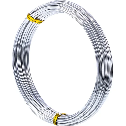 TecUnite Alambre de aluminio para manualidades para esculpir armadura, alambre de manualidades flexible para hacer joyas DIY (1 rollo, plateado, 10