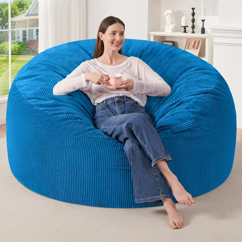 Miniatura 51 de HABUTWAY 2 puf de 2 pies, puf gigante para adolescentes y adultos, puf grandes con relleno de espuma viscoelástica, puf grandes con funda de pana