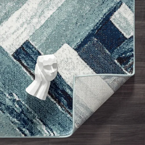 Miniatura 7 de LUXE WEAVERS Alfombra abstracta moderna de madera geométrica azul 2x3