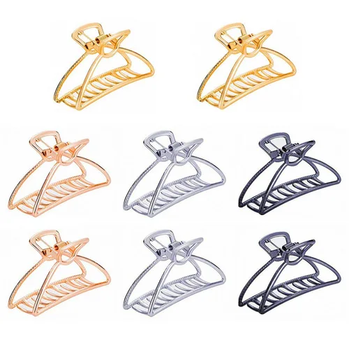 TANG SONG 8 pinzas de metal grandes para el cabello, pinzas para el cabello con pasador para mujeres, horquillas de medio moño para cabello grueso