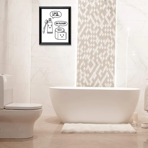Miniatura 4 de Divertidas decoraciones e impresiones de baño, arte de pared, marco de 8 x 10 pulgadas